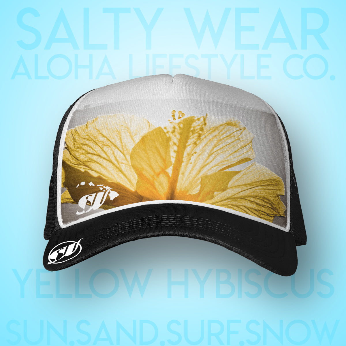 Yellow hibiscus - Salty Wear Legacy Trucker Hat