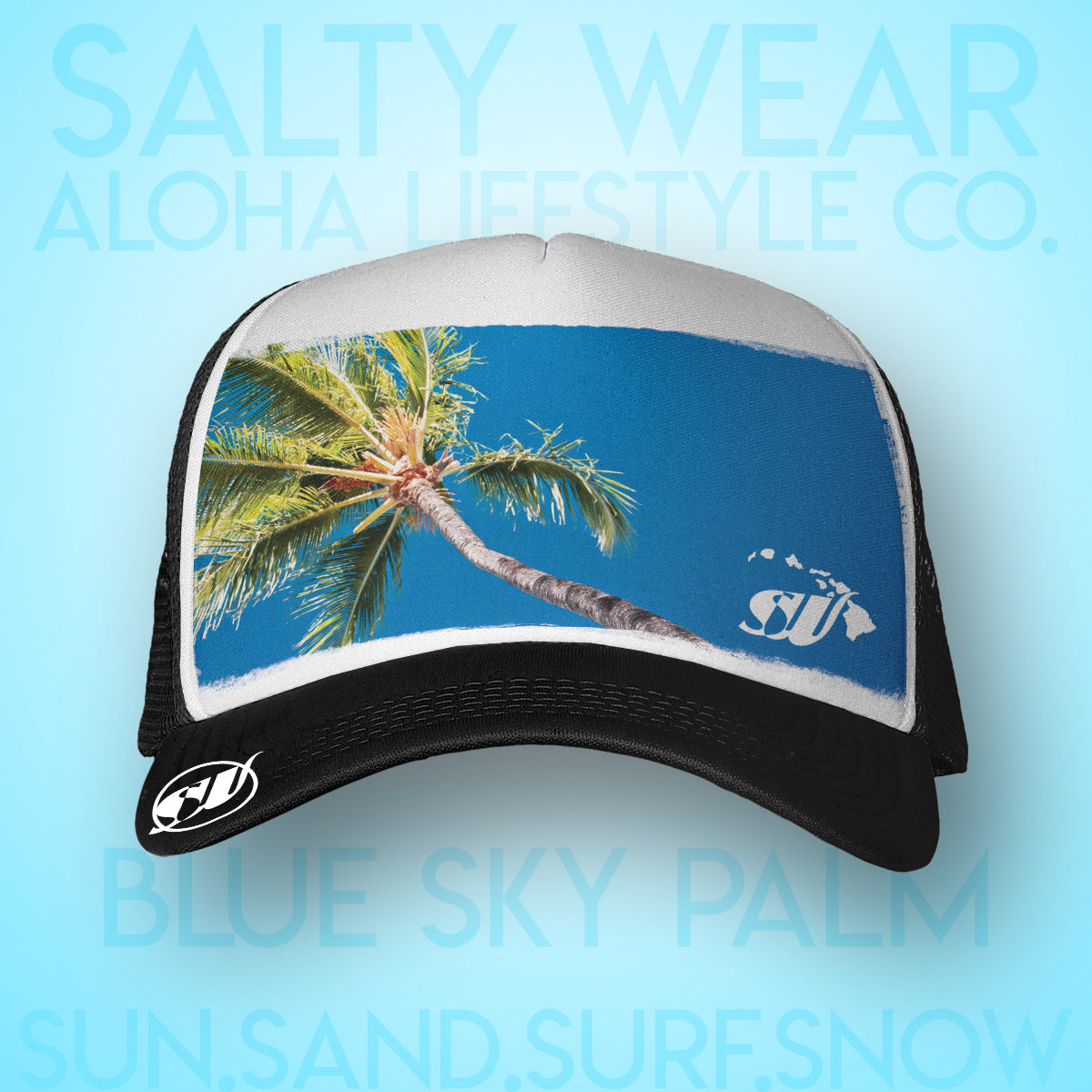 Blue Sky Palm - Salty Wear Legacy Trucker Hat