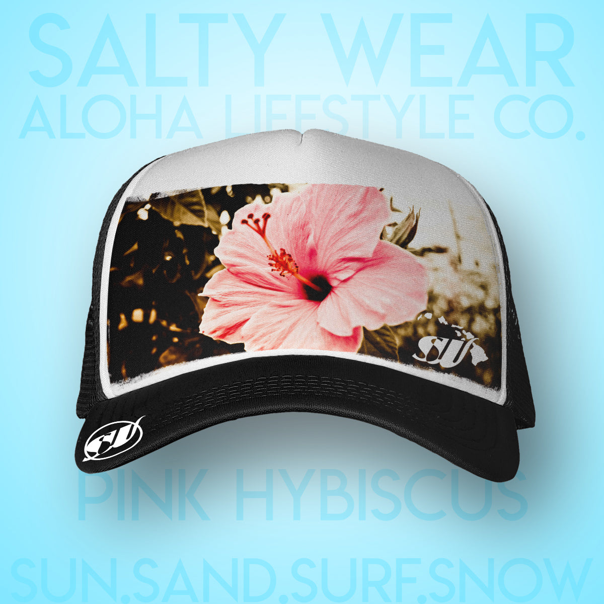 Pink hibiscus - Salty Wear Legacy Trucker Hat